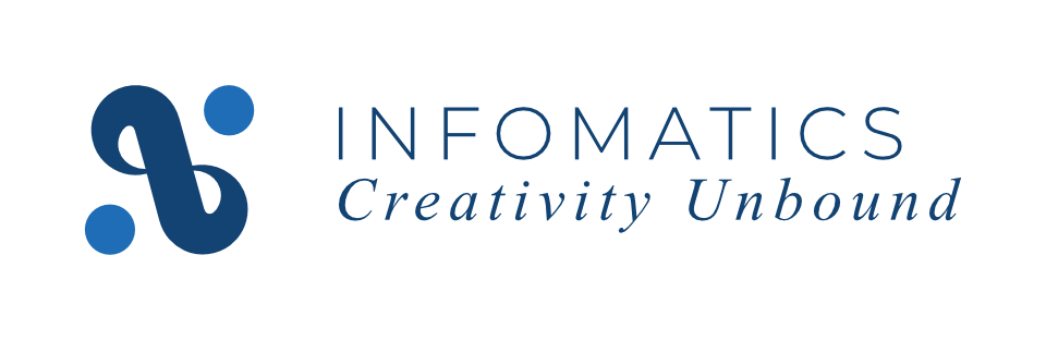 The Infomatics logo and text that says "Infomatics: Creativity Unbound"